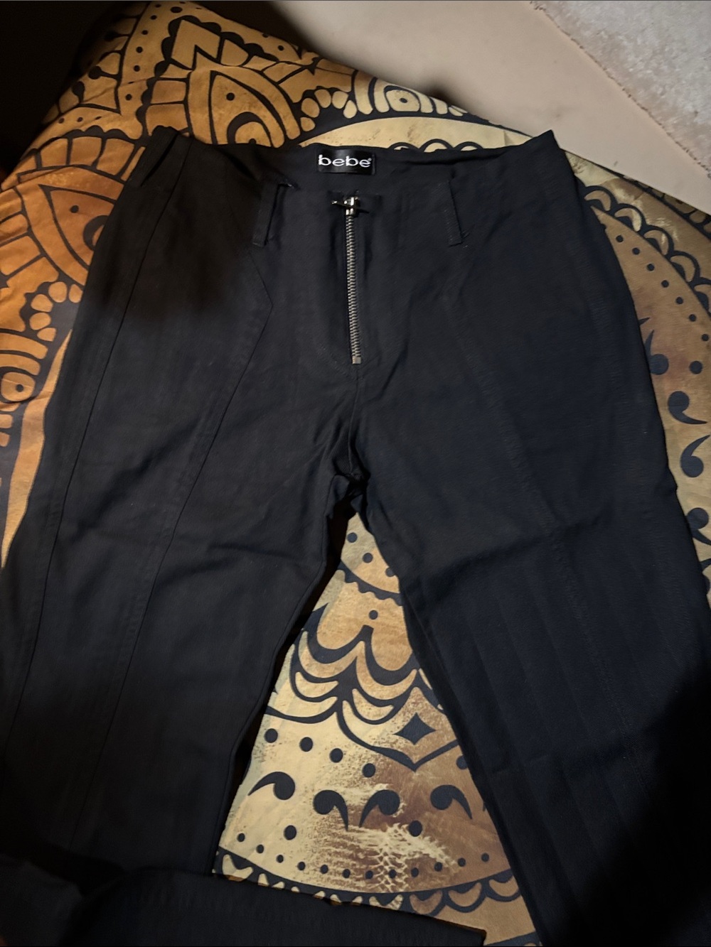 bebe Black Men's Zipper-Front Dress Pants